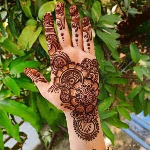 Front Hand Simple Mehndi Design, Front Hand Mehndi Design 14