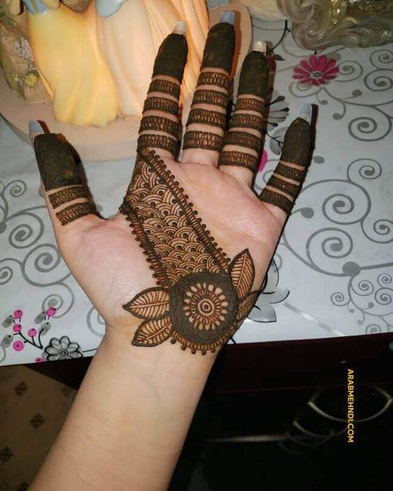 Front Hand Simple Mehndi Design, Front Hand Mehndi Design 49