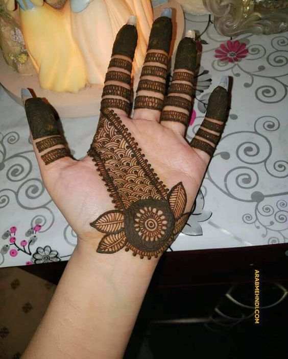 Front Hand Simple Mehndi Design, Front Hand Mehndi Design 49