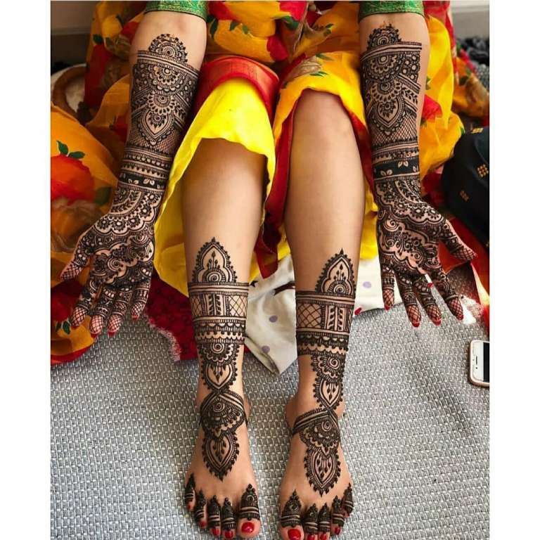 Leg Mehndi Design, Stylish Leg Mehndi Design 89