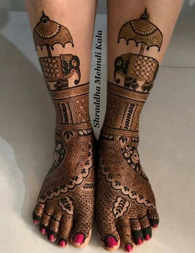 Leg Mehndi Design, Stylish Leg Mehndi Design 88