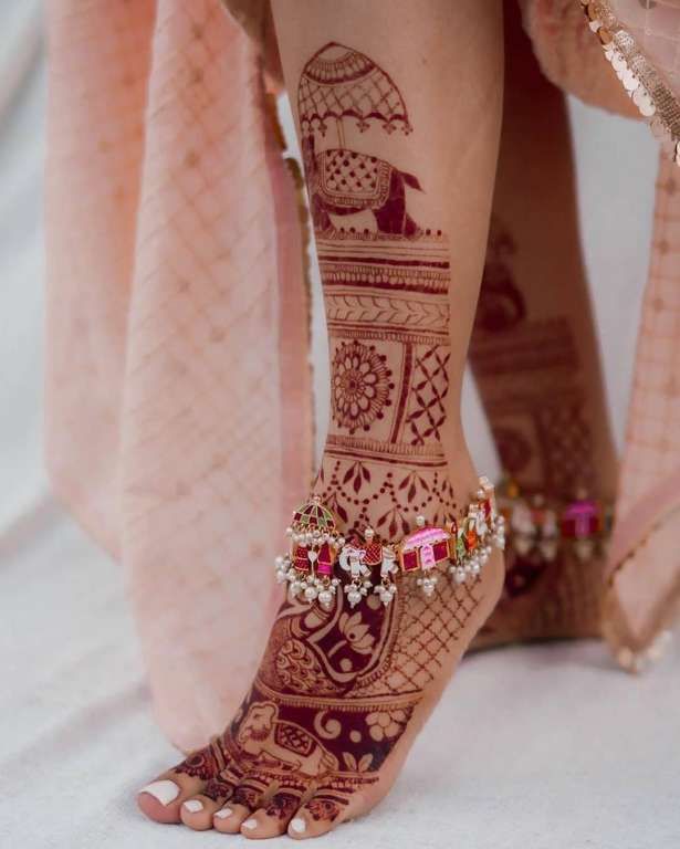 Leg Mehndi Design, Stylish Leg Mehndi Design 11