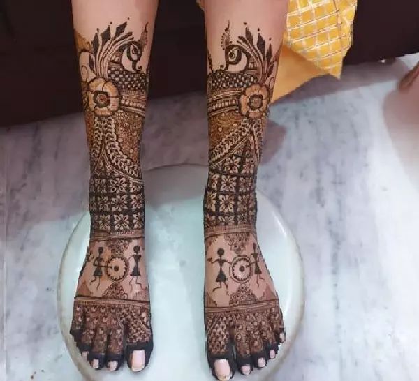 Leg Mehndi Design, Stylish Leg Mehndi Design 46