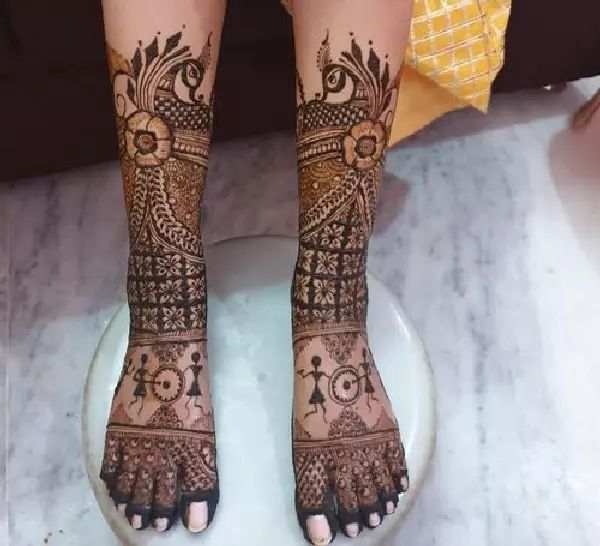Leg Mehndi Design, Stylish Leg Mehndi Design 46