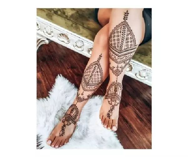 Leg Mehndi Design, Stylish Leg Mehndi Design 80