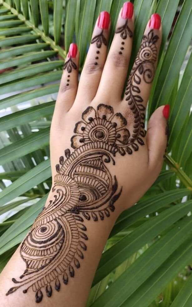 Back Hand Mehndi Design, Stylish Back Hand Mehndi Designs 46