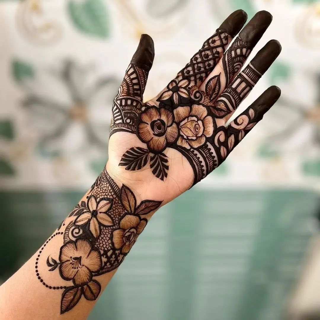 Front Hand Simple Mehndi Design, Front Hand Mehndi Design 26