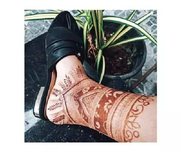 Leg Mehndi Design, Stylish Leg Mehndi Design 74