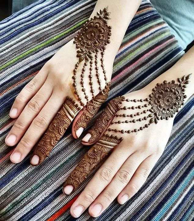 Back Hand Mehndi Design, Stylish Back Hand Mehndi Designs 69