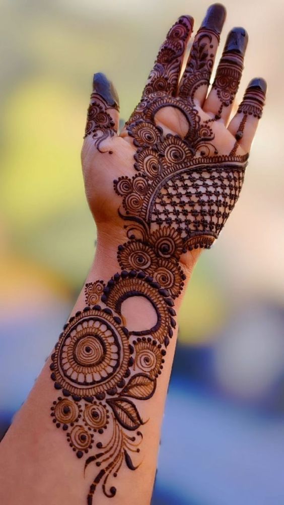 Front Hand Simple Mehndi Design, Front Hand Mehndi Design 98