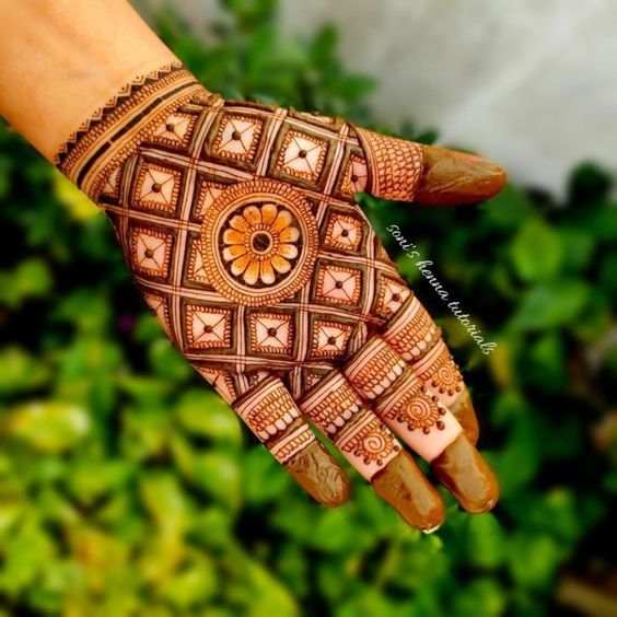 Front Hand Simple Mehndi Design, Front Hand Mehndi Design 69