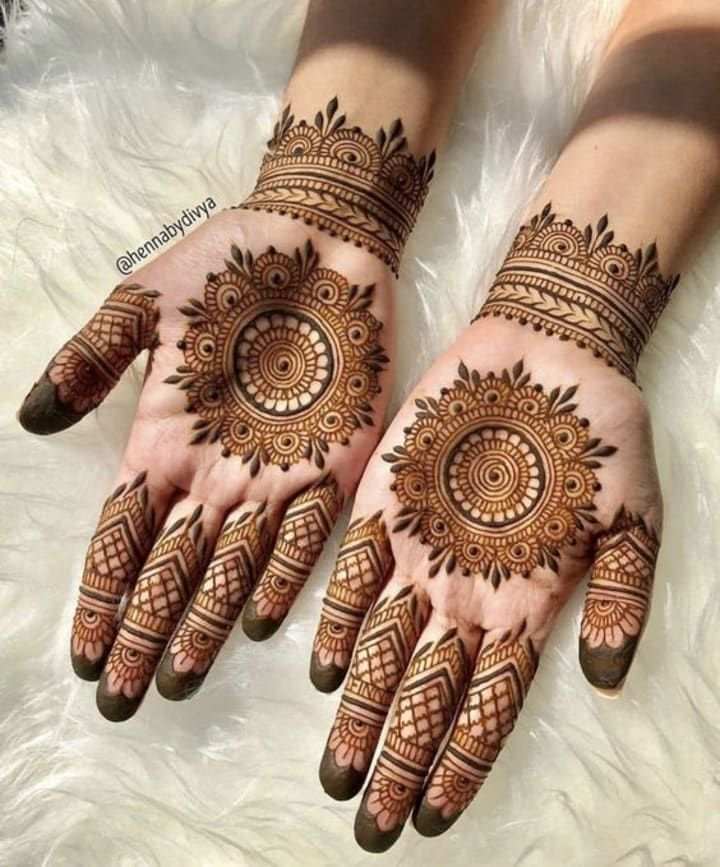 Front Hand Simple Mehndi Design, Front Hand Mehndi Design 113