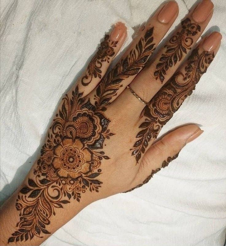 Back Hand Mehndi Design, Stylish Back Hand Mehndi Designs 60