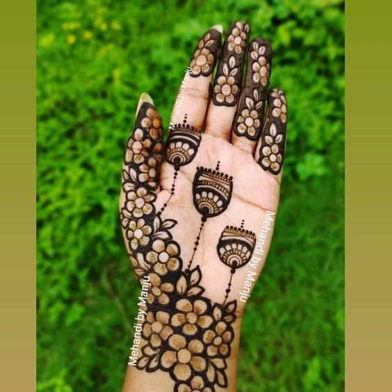 Front Hand Simple Mehndi Design, Front Hand Mehndi Design 95