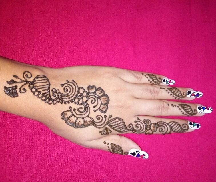 Back Hand Mehndi Design, Stylish Back Hand Mehndi Designs 107