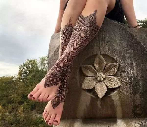Leg Mehndi Design, Stylish Leg Mehndi Design 63