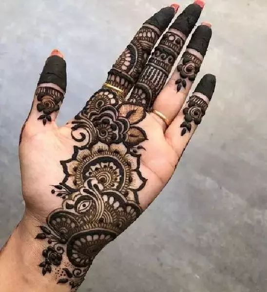 Front Hand Simple Mehndi Design, Front Hand Mehndi Design 37