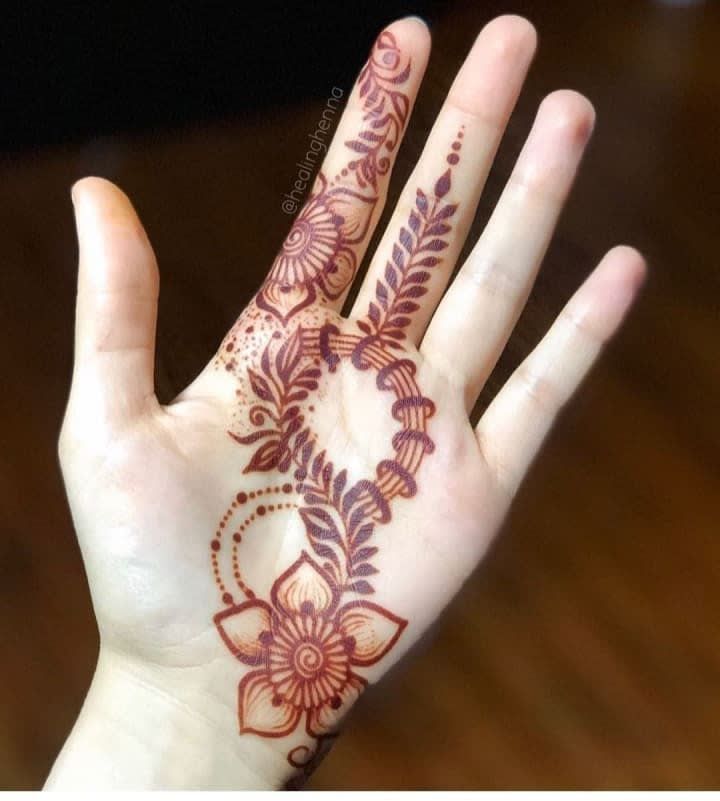 Front Hand Simple Mehndi Design, Front Hand Mehndi Design 128