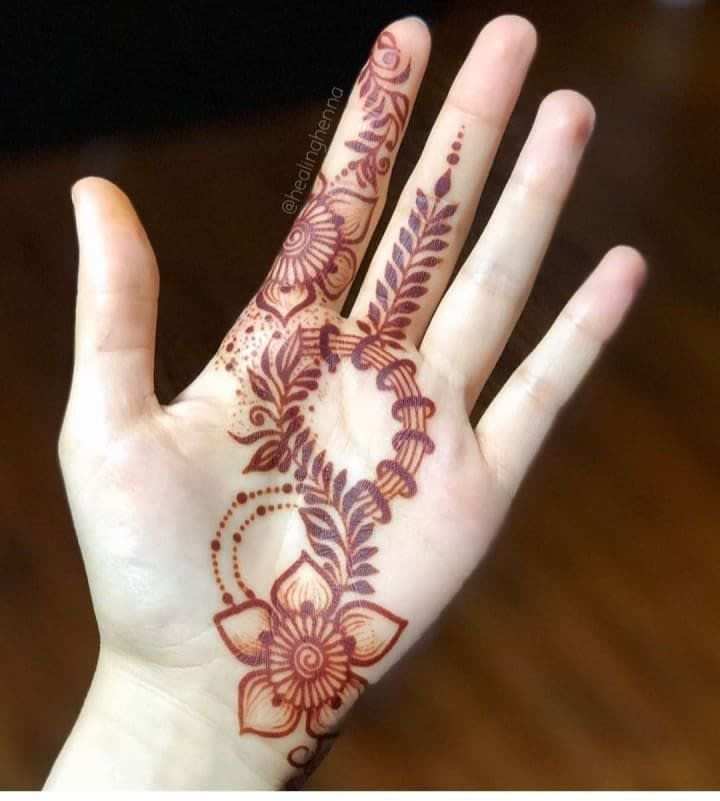 Front Hand Simple Mehndi Design, Front Hand Mehndi Design 128