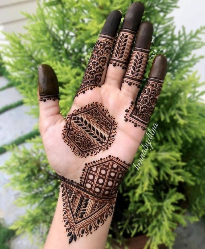 Front Hand Simple Mehndi Design, Front Hand Mehndi Design 106