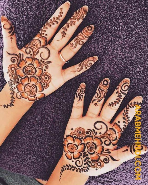 Front Hand Simple Mehndi Design, Front Hand Mehndi Design 101