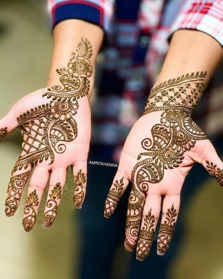 Front Hand Simple Mehndi Design, Front Hand Mehndi Design 123