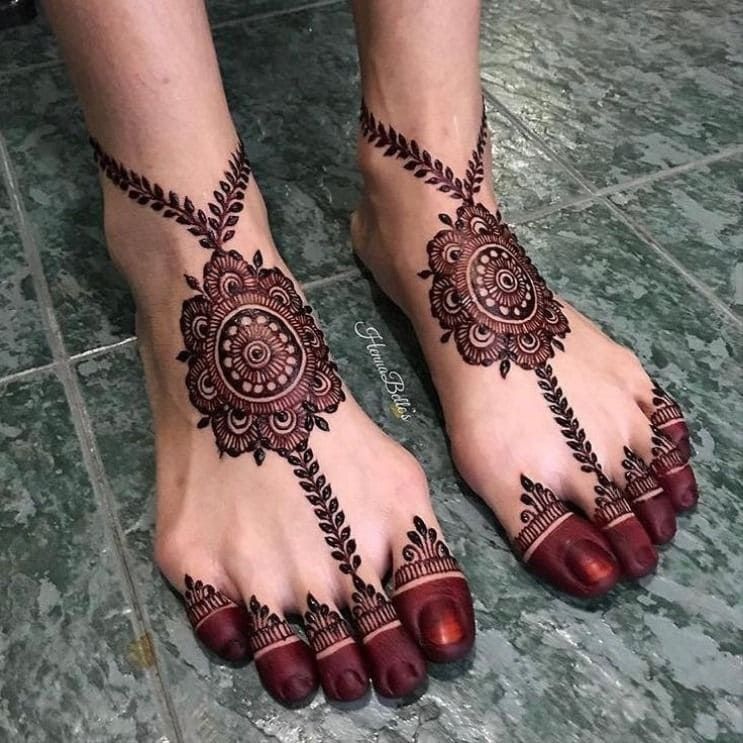 Foot Mehndi Design, Modern Foot Mehndi Design