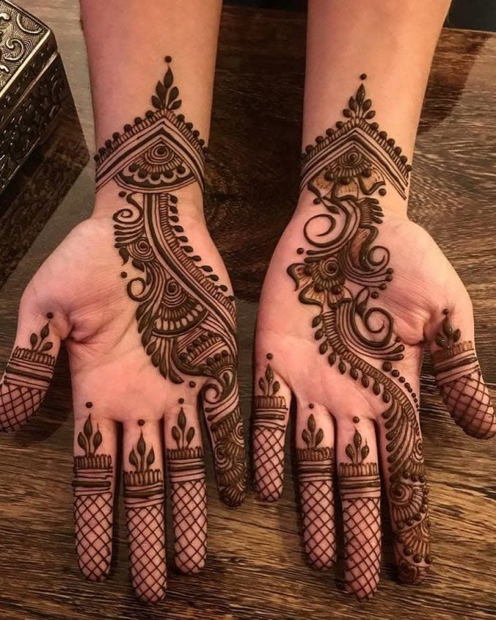 Front Hand Simple Mehndi Design, Front Hand Mehndi Design 132