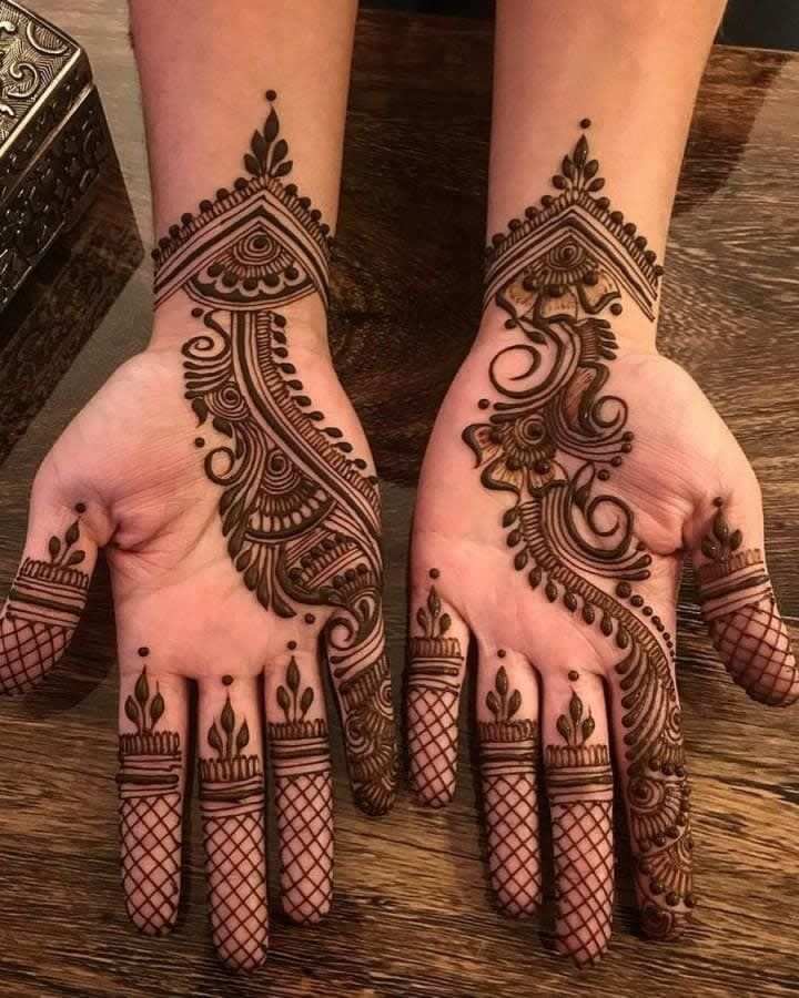 Front Hand Simple Mehndi Design, Front Hand Mehndi Design 132