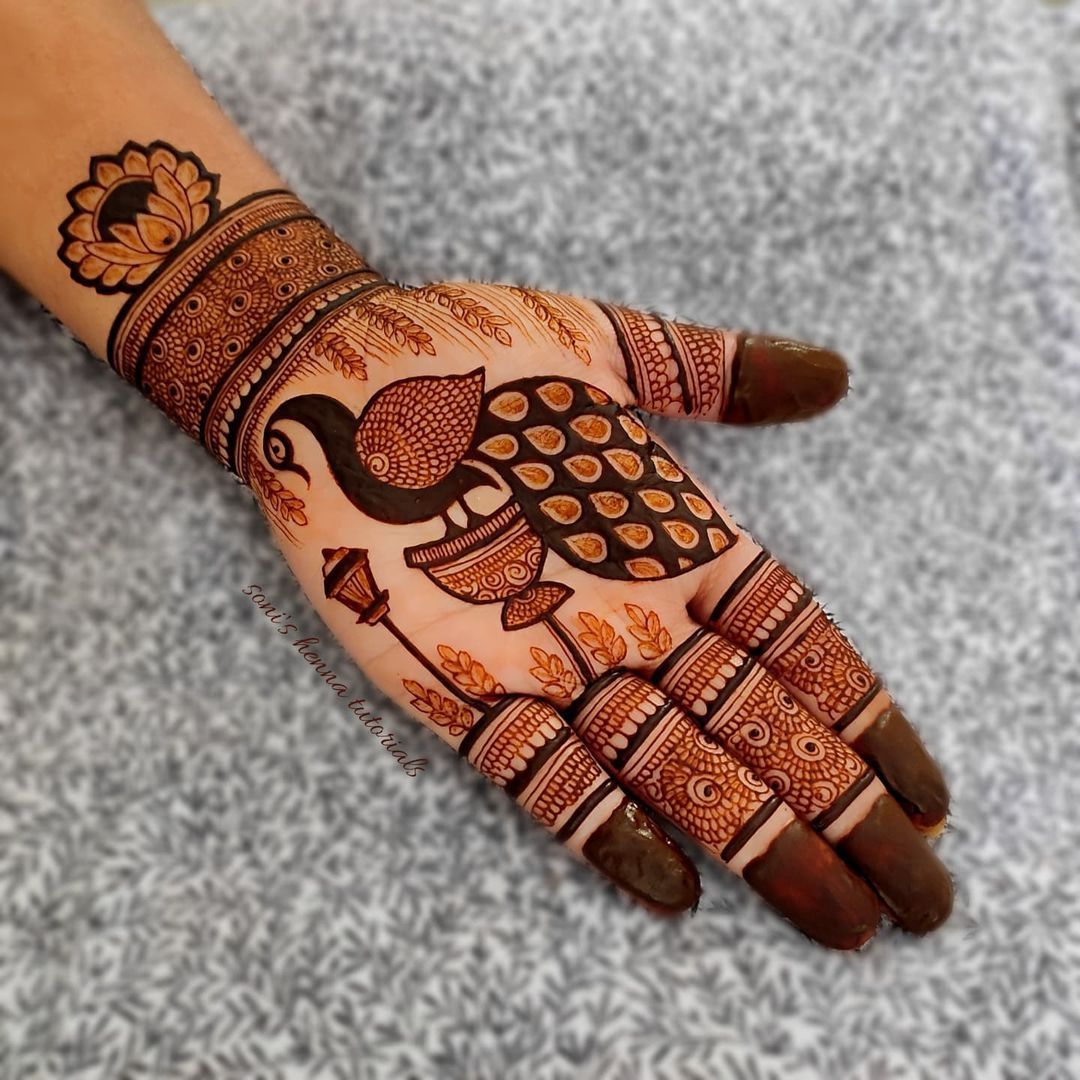 Front Hand Simple Mehndi Design, Front Hand Mehndi Design 99