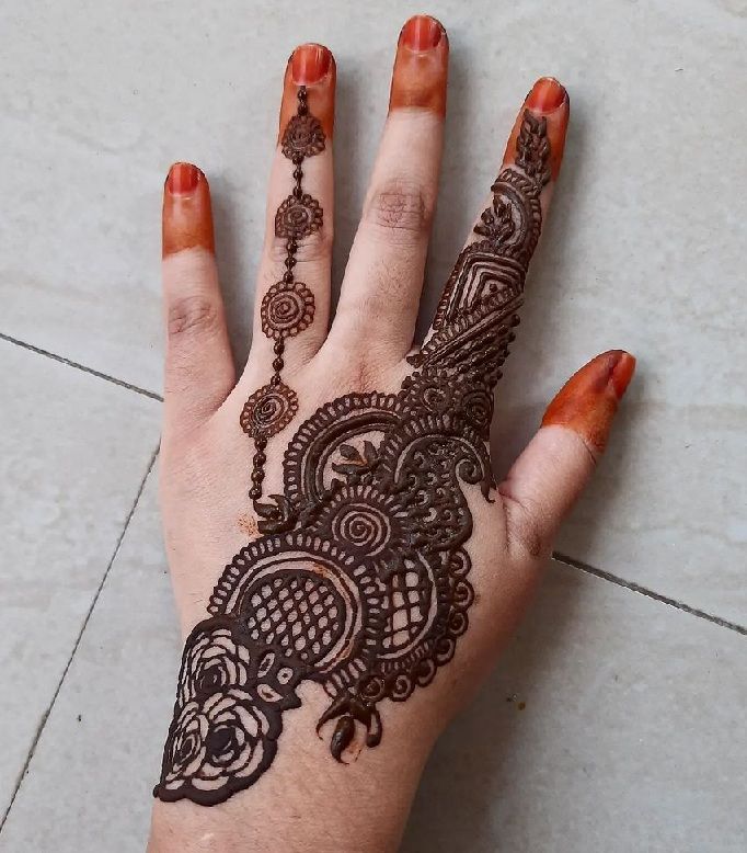 Back Hand Mehndi Design, Stylish Back Hand Mehndi Designs 103