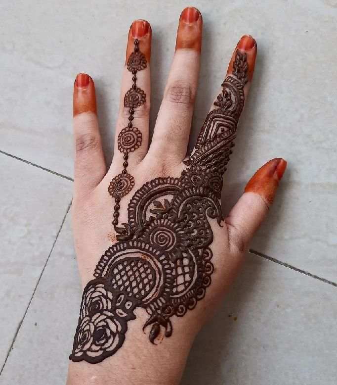 Back Hand Mehndi Design, Stylish Back Hand Mehndi Designs 103