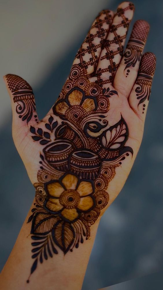 Front Hand Simple Mehndi Design, Front Hand Mehndi Design 102