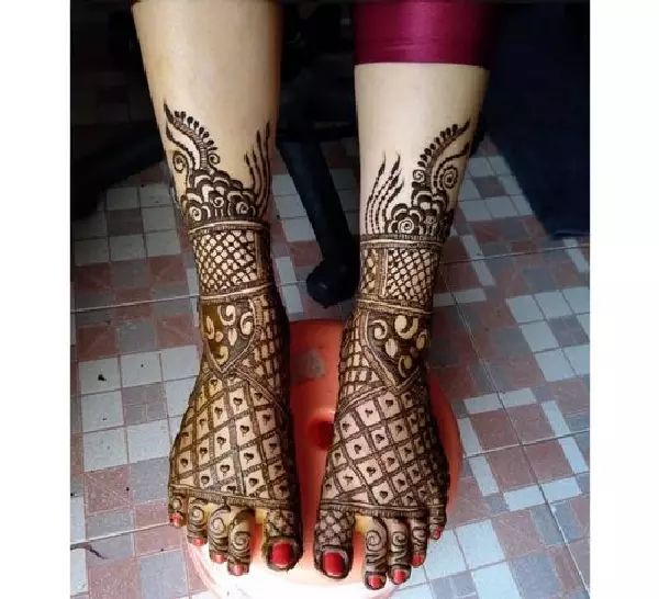 Leg Mehndi Design, Stylish Leg Mehndi Design 53