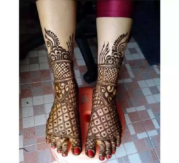 Leg Mehndi Design, Stylish Leg Mehndi Design 53
