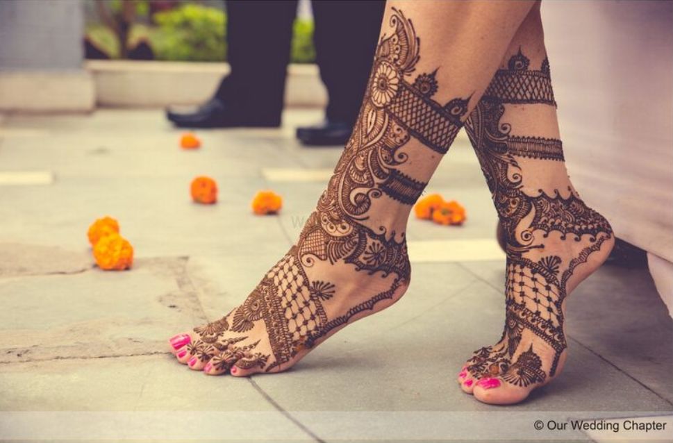 Leg Mehndi Design, Stylish Leg Mehndi Design 12