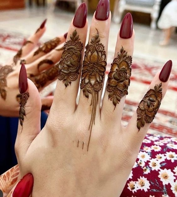 Finger Mehndi Design, Stylish Finger Mehndi Design 52