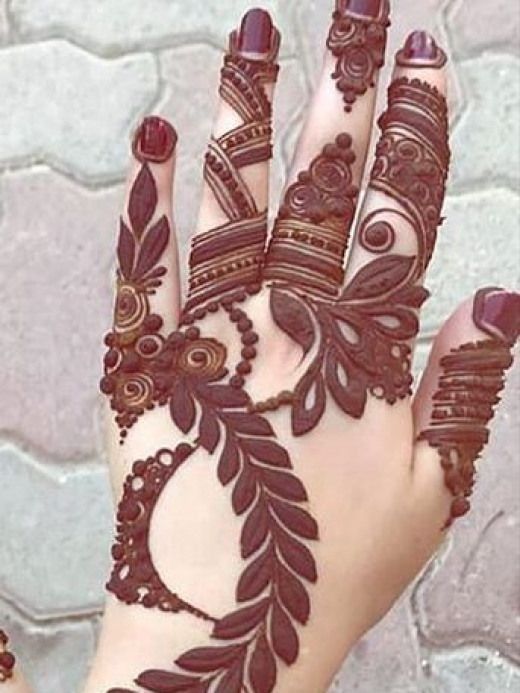 Back Hand Mehndi Design, Stylish Back Hand Mehndi Designs 37