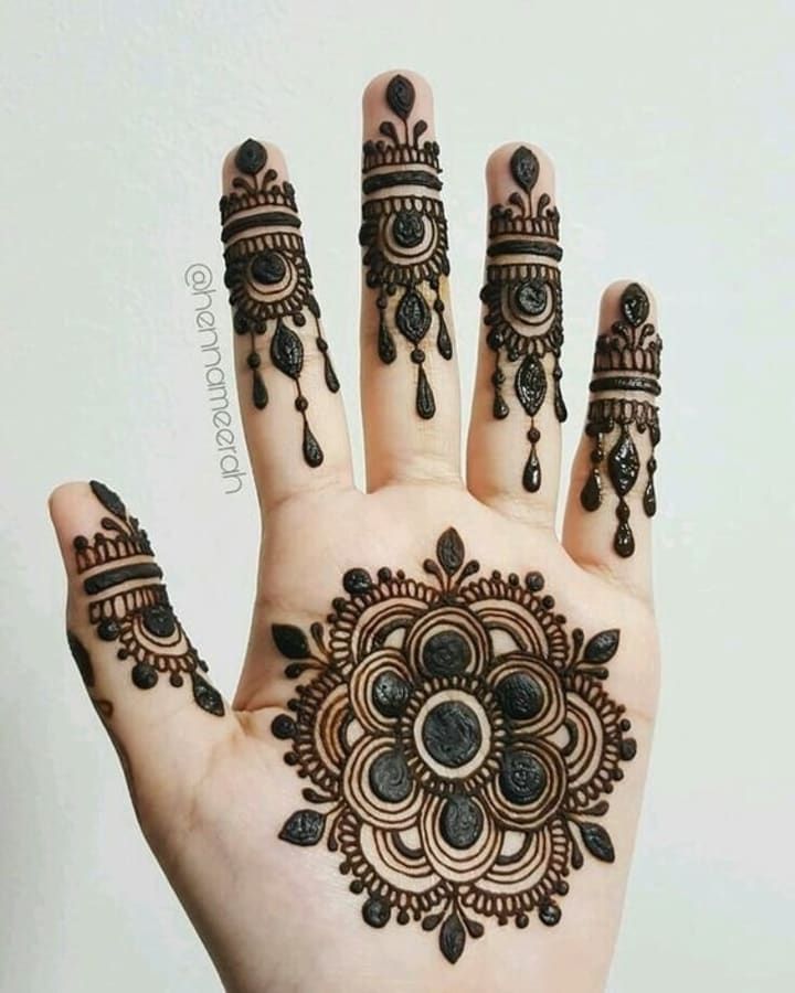 Front Hand Simple Mehndi Design, Front Hand Mehndi Design 112