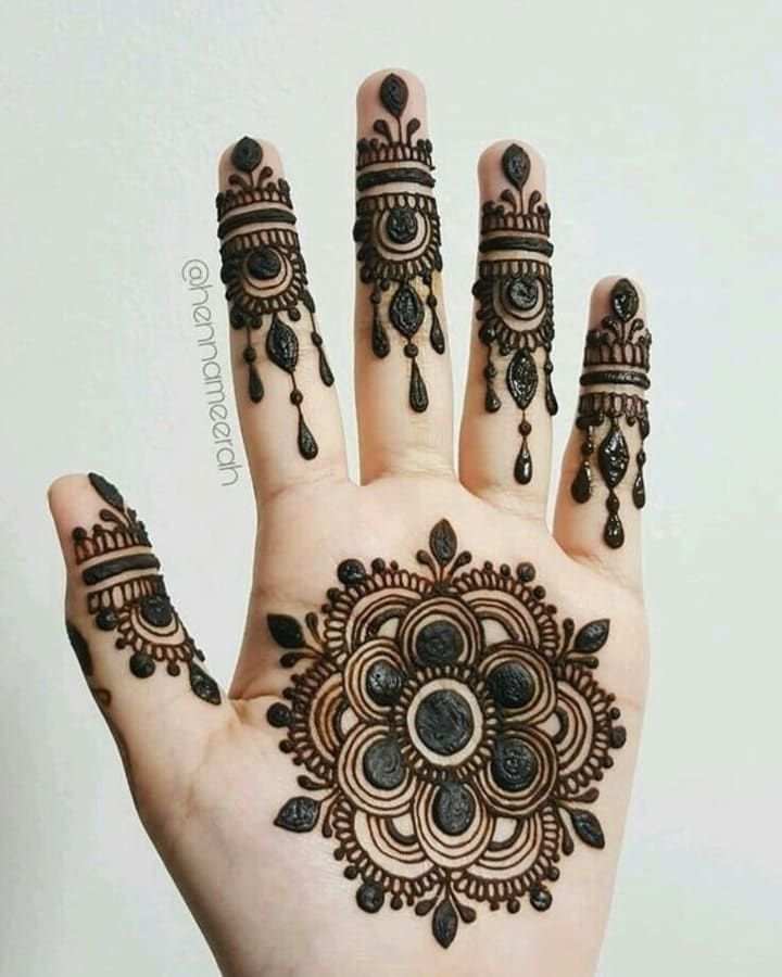 Front Hand Simple Mehndi Design, Front Hand Mehndi Design 112