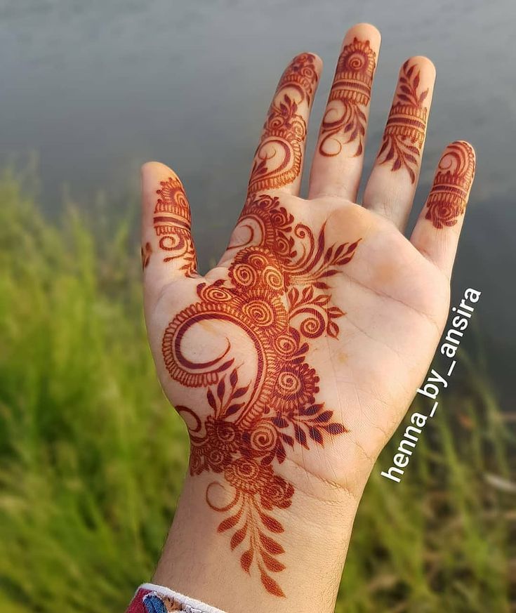 Front Hand Simple Mehndi Design, Front Hand Mehndi Design 66