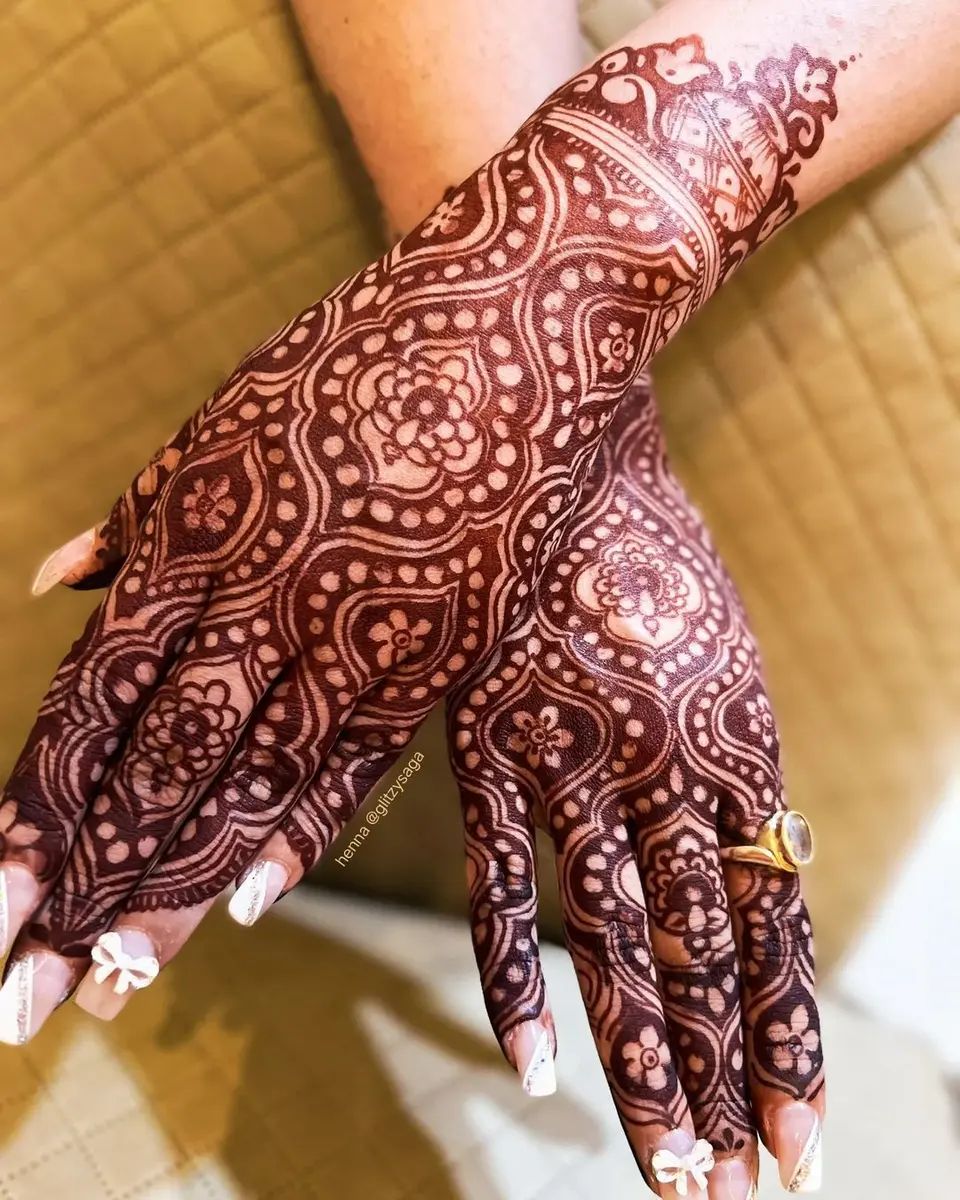 Back Hand Mehndi Design, Stylish Back Hand Mehndi Designs 68