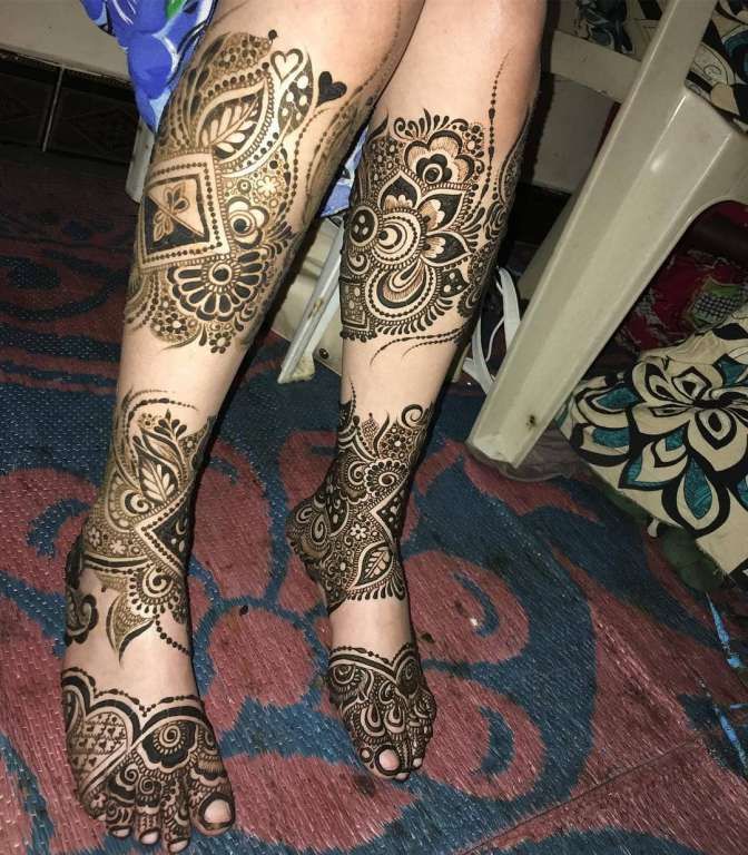 Leg Mehndi Design, Stylish Leg Mehndi Design 9