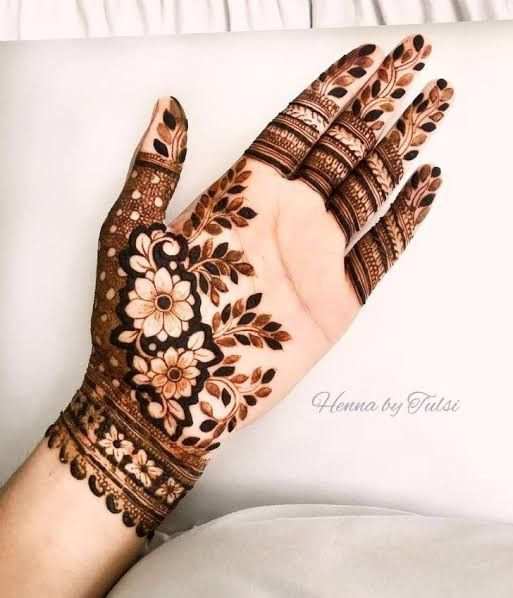Front Hand Simple Mehndi Design, Front Hand Mehndi Design 55