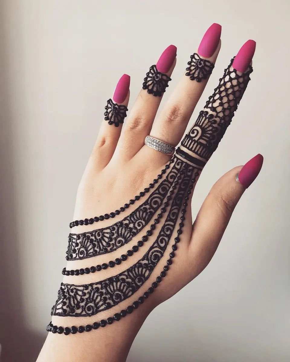 Back Hand Mehndi Design, Stylish Back Hand Mehndi Designs 61