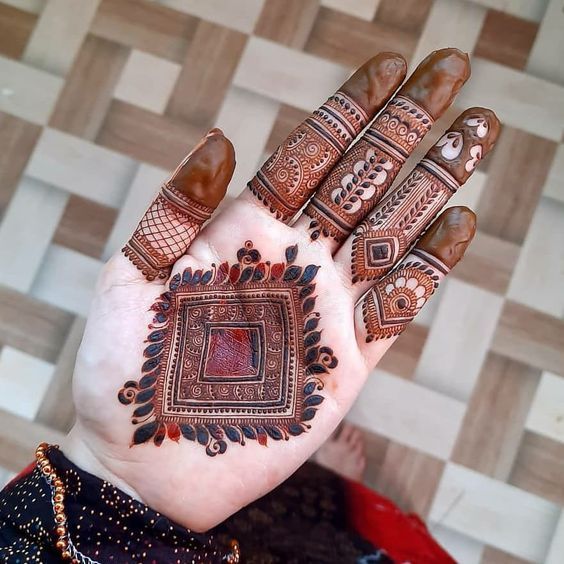 Front Hand Simple Mehndi Design, Front Hand Mehndi Design 54