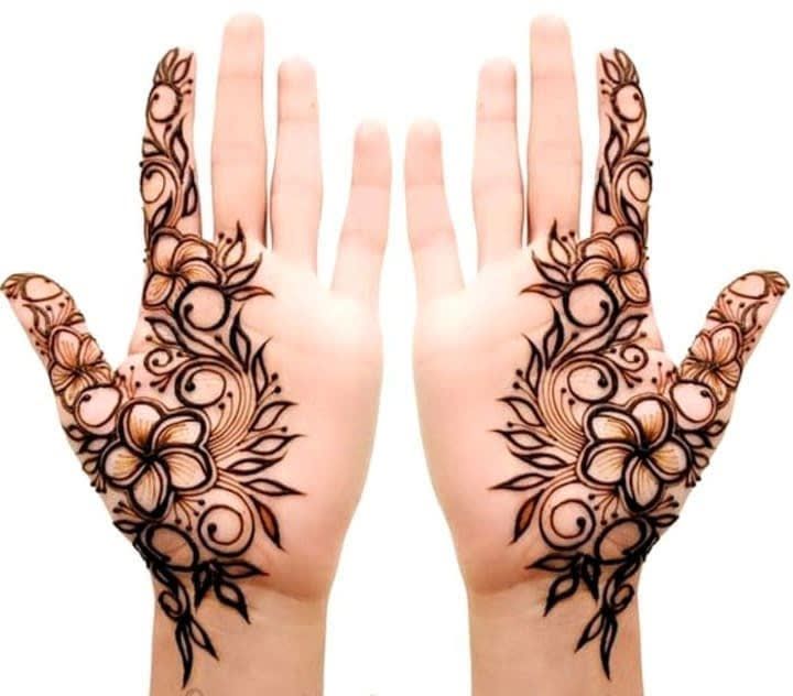 Front Hand Simple Mehndi Design, Front Hand Mehndi Design 135