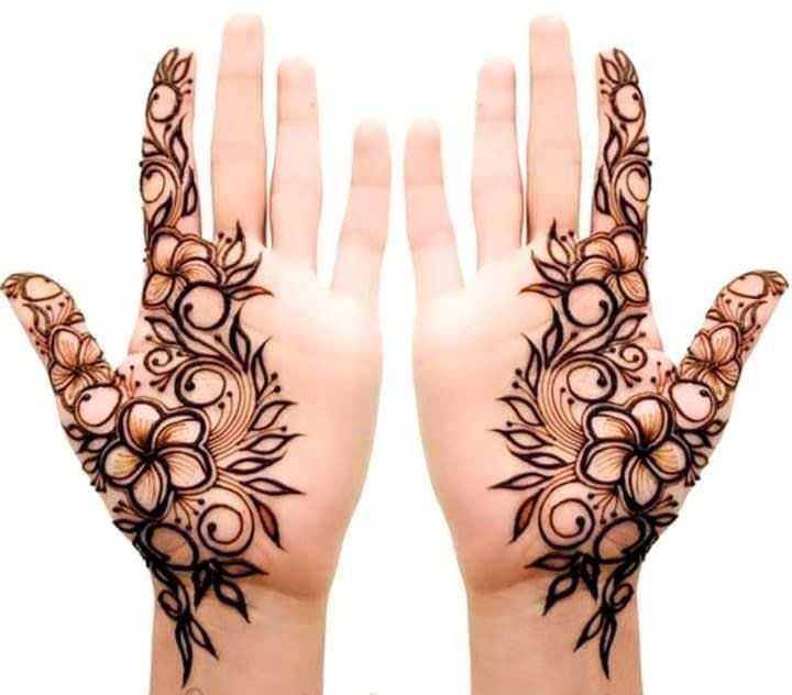 Front Hand Simple Mehndi Design, Front Hand Mehndi Design 135