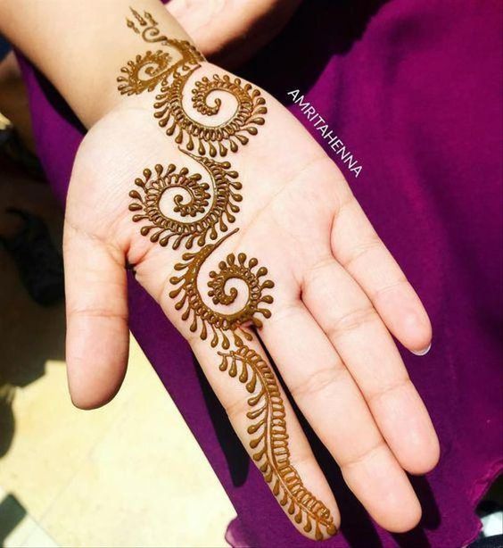 Front Hand Simple Mehndi Design, Front Hand Mehndi Design 91