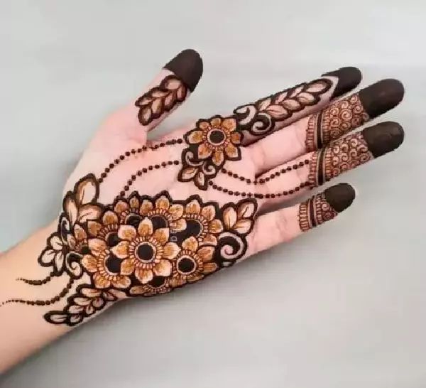 Front Hand Simple Mehndi Design, Front Hand Mehndi Design 34